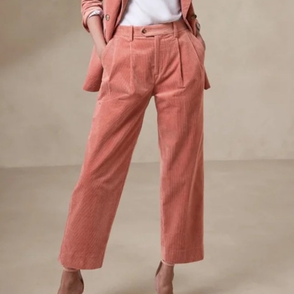 NWT! Banana Republic Rivoli Pleated Corduroy Pants - Size 8 Long - Picture 3 of 4